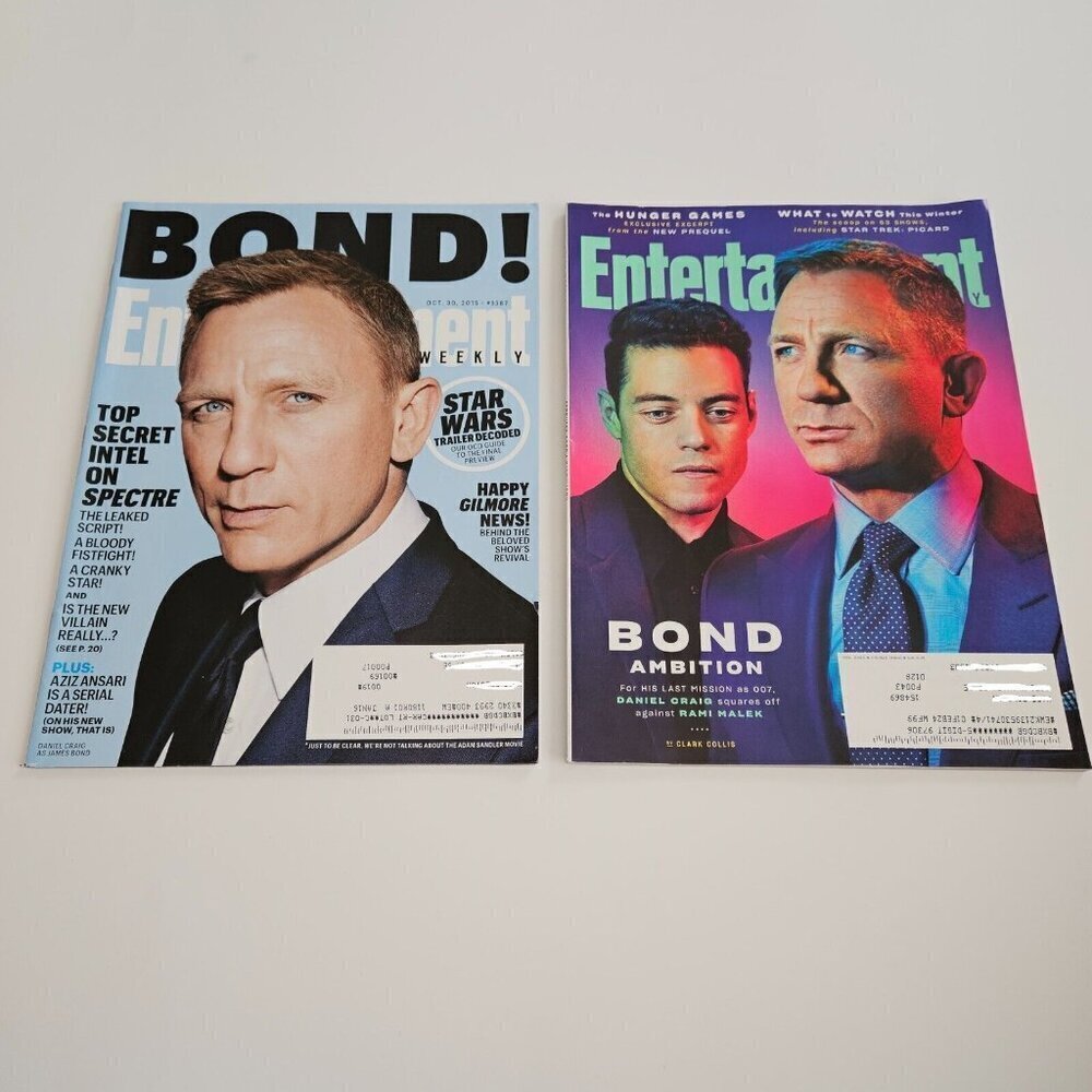 2 James Bond Entertainment Weekly Magazine Lot Daniel Craig 1387 2015 1582 2020